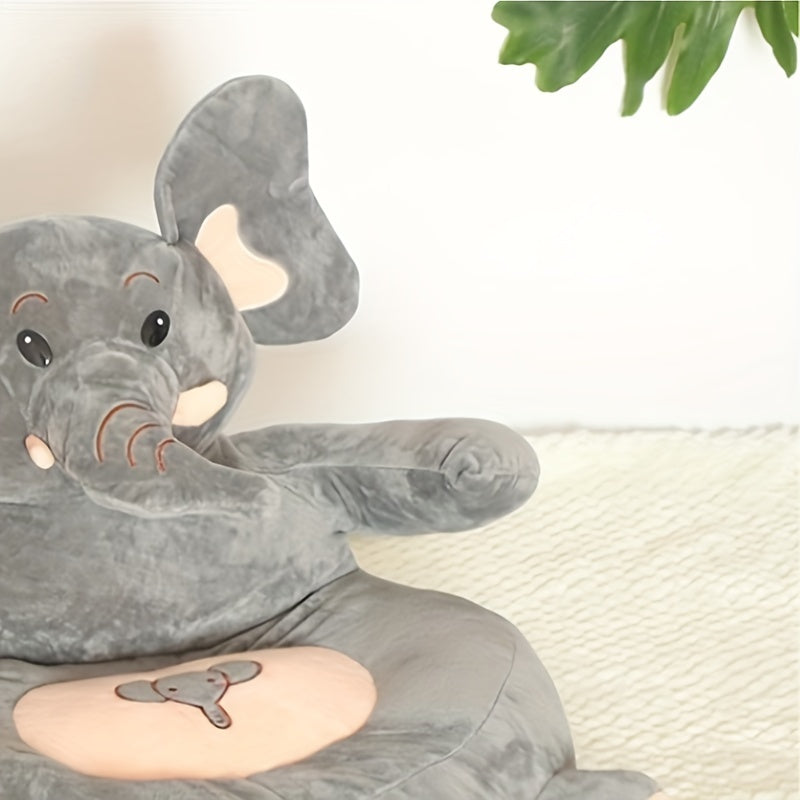 1pc Removable and Washable Elephant Shape Plush Sofa Seat for Kids - Perfect Kindergarten Baby Seat and Playtime Toy
