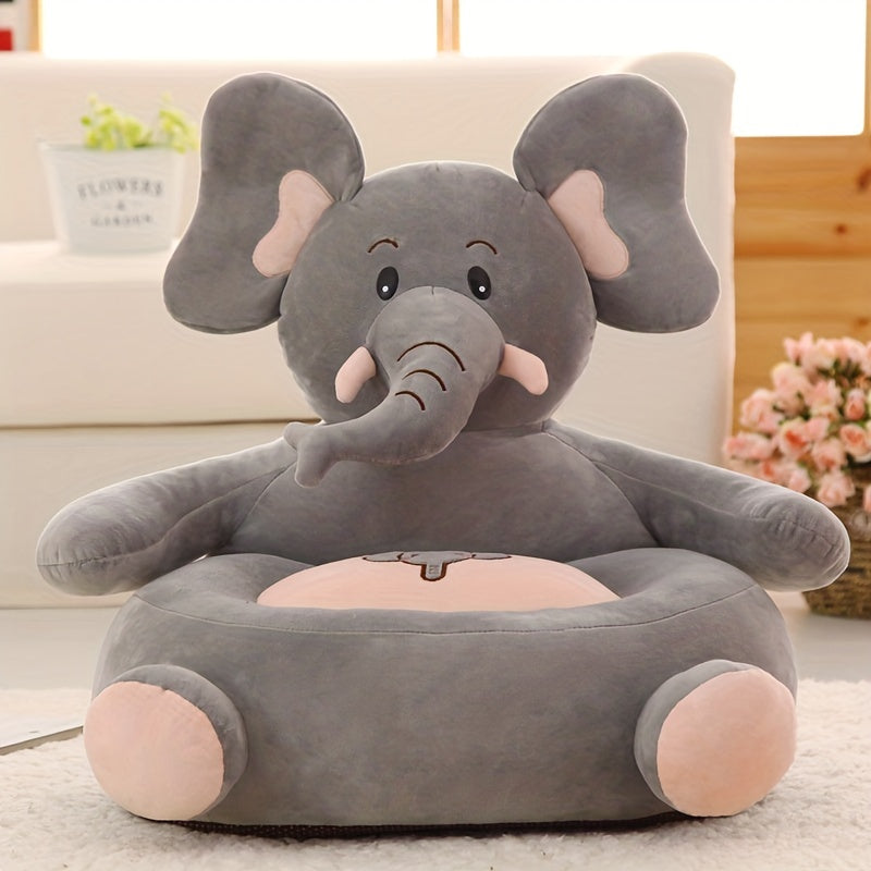 1pc Removable and Washable Elephant Shape Plush Sofa Seat for Kids - Perfect Kindergarten Baby Seat and Playtime Toy