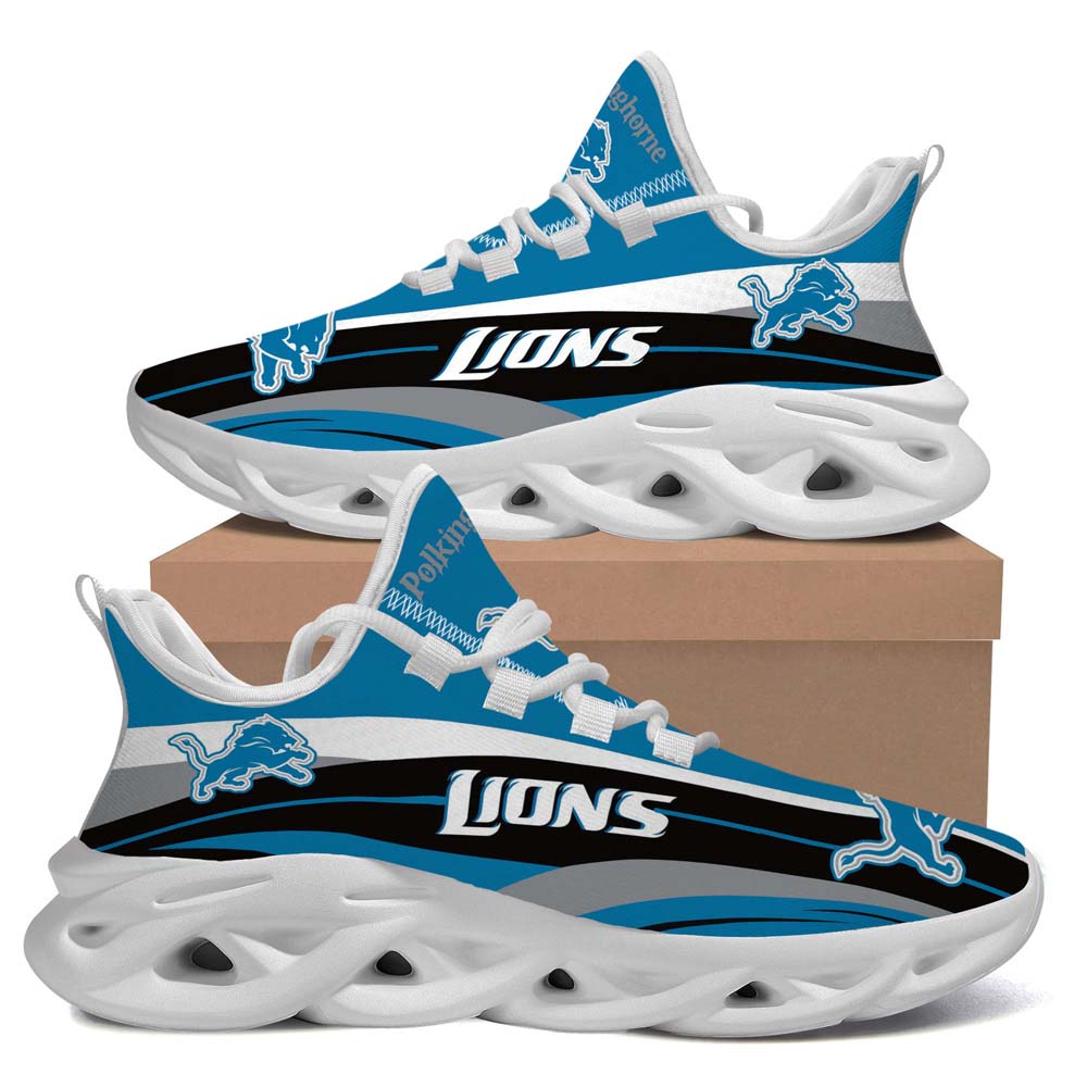 Detroit Lions Clunky Luxury NFL Custom name Style2 Max Soul Sneaker Running Sport Shoes