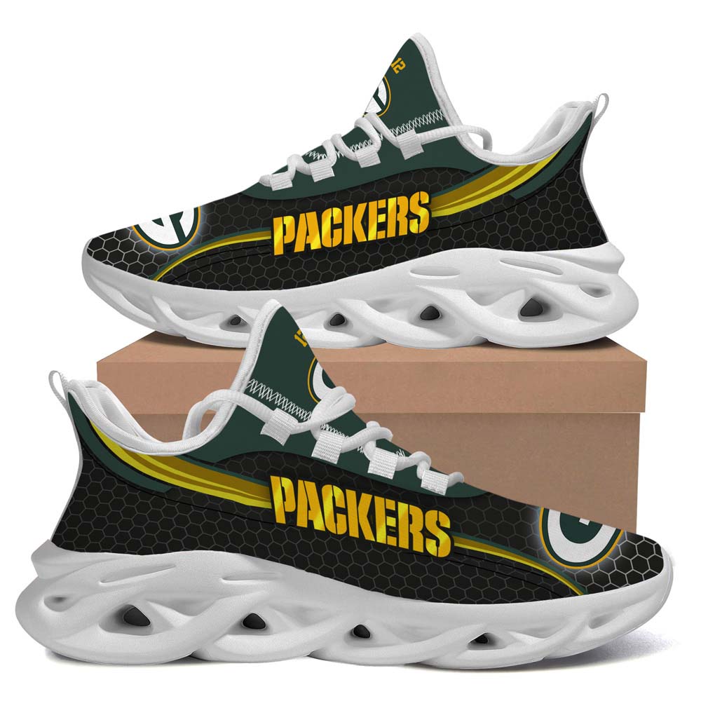 Green Bay Packers Clunky Luxury NFL Custom Name Max Soul Sneaker Running Sport Shoes