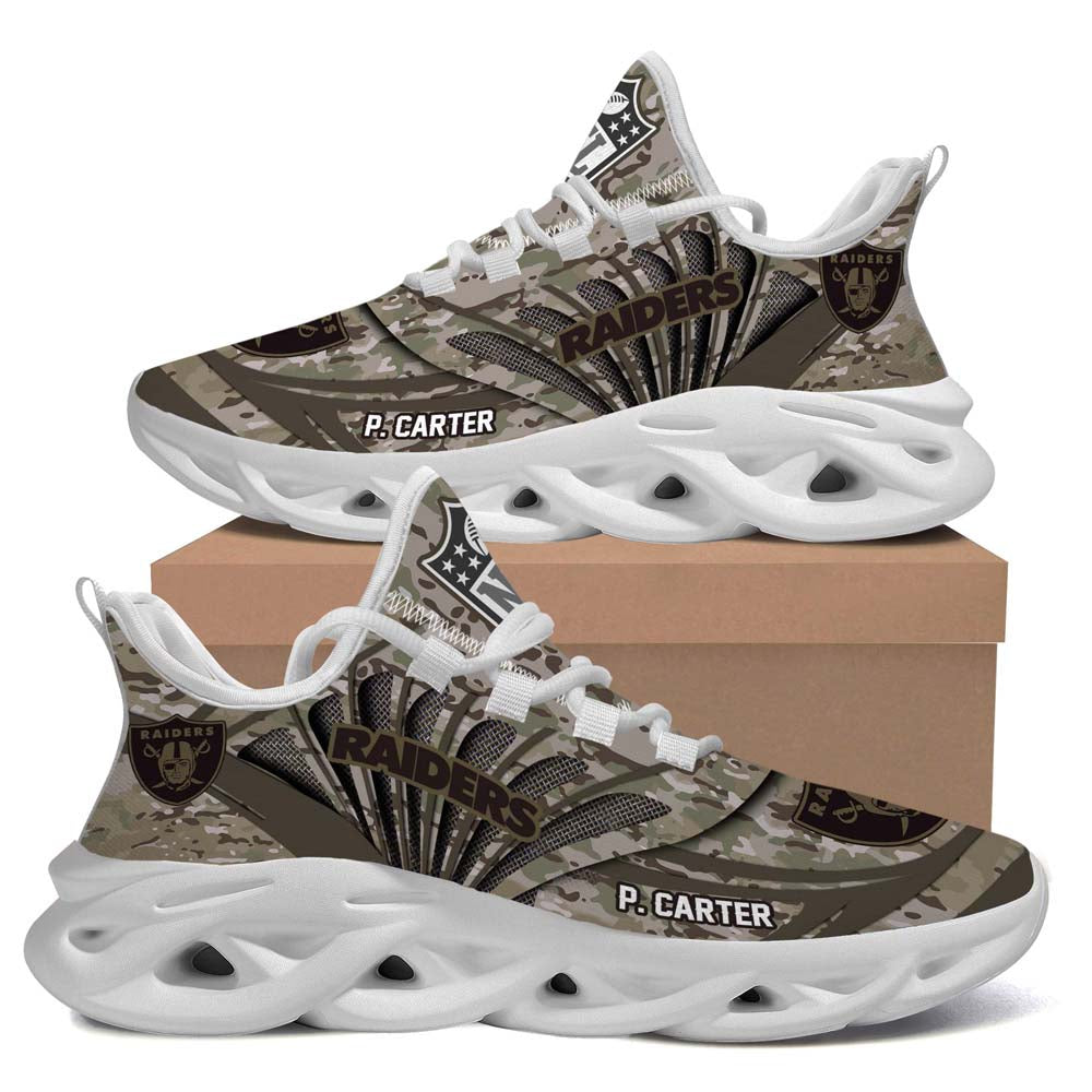 Las Vegas Raiders NFL Personalized Camo Max Soul Sneaker Running Sport Shoes