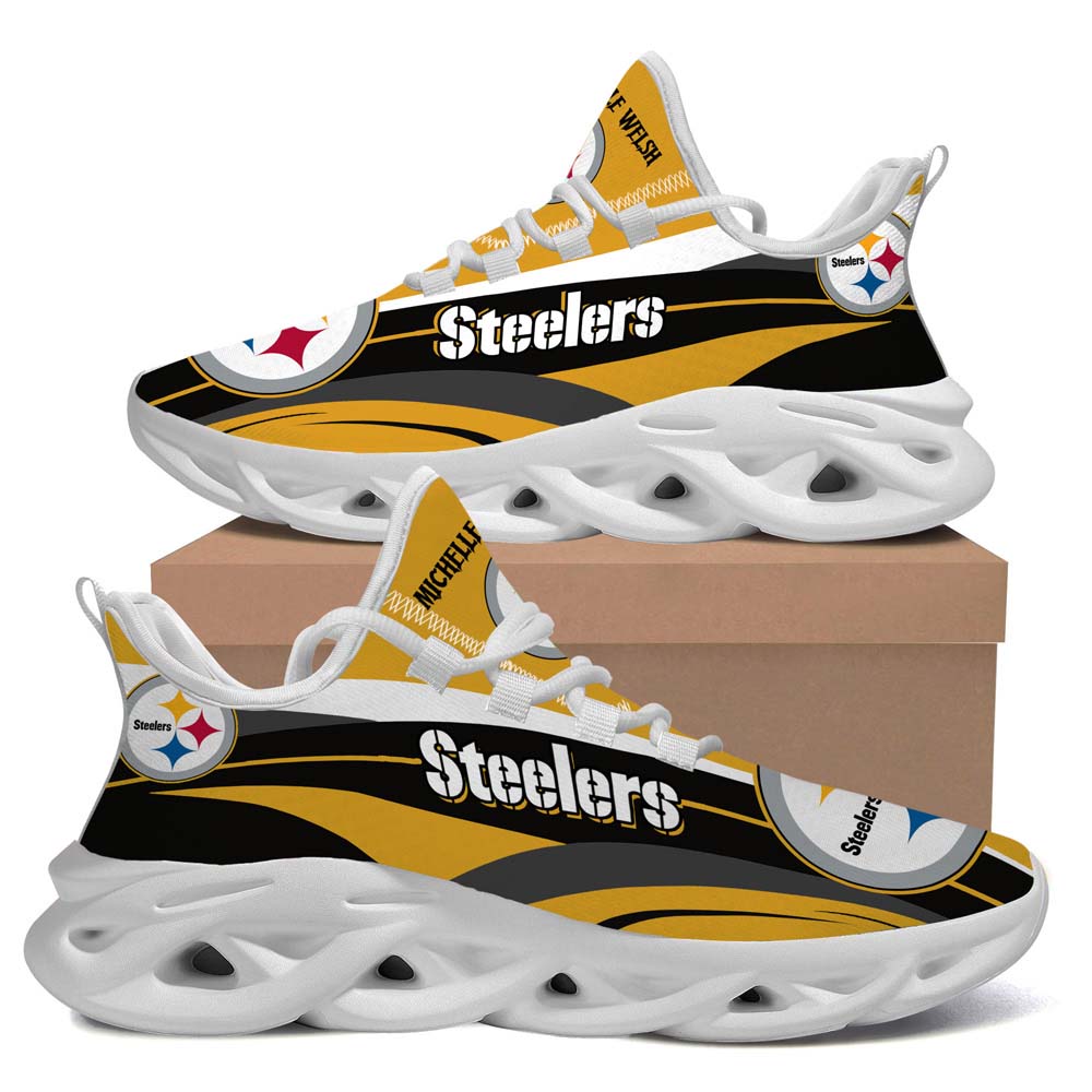 Pittsburgh Steelers American Football Team Helmet Custom Name Personalized Max Soul Sneaker Running Sport Shoes