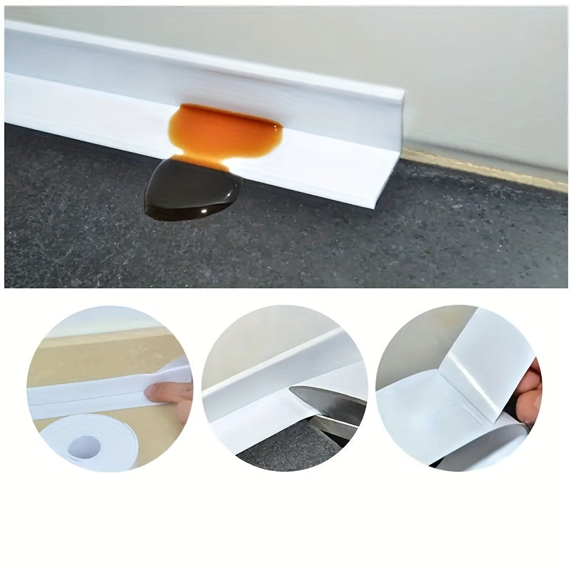 1 Roll, PVC Sealing Strip For Bathroom Kitchen Accessories Shower Bath Sealing Strip Tape Caulk Strip Self Adhesive Waterproof Wall Sticker Sink Edge Tape (3.2m\u002F125in)