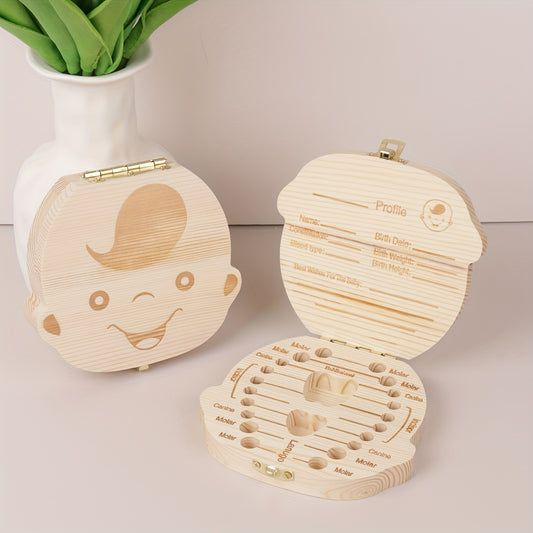 1pc Natural Wood Baby Teeth Storage Box - Perfect for Collecting, Storing, and Preserving Teeth - Keepsake Box for Children's Milestones